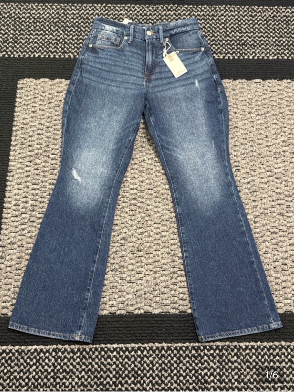 Good American Good Petite Bootcut Jeans Women’s 27 Stretch Denim NWT Classic